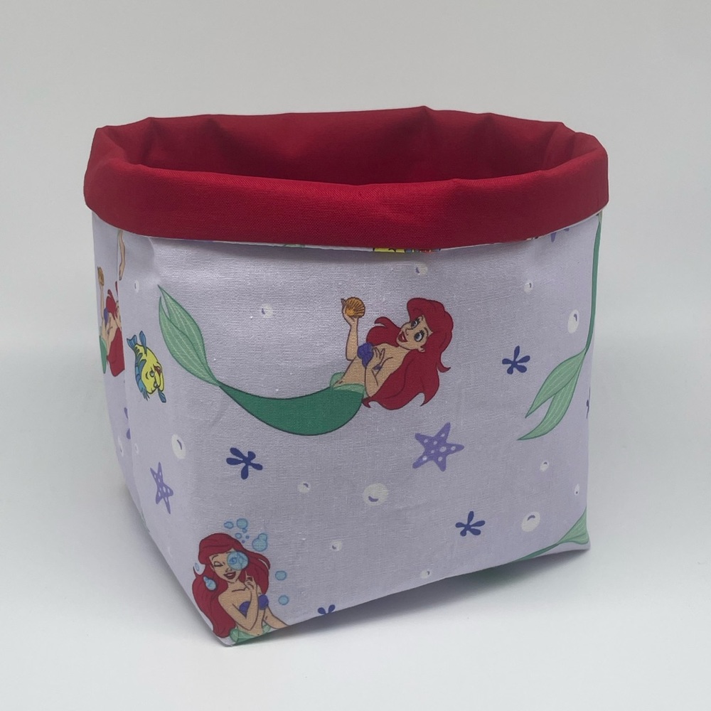 Handmade Disney Fabric Basket / Ariel Disney / Disney Home Decor